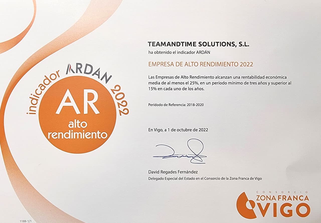 Certificados Team&Time