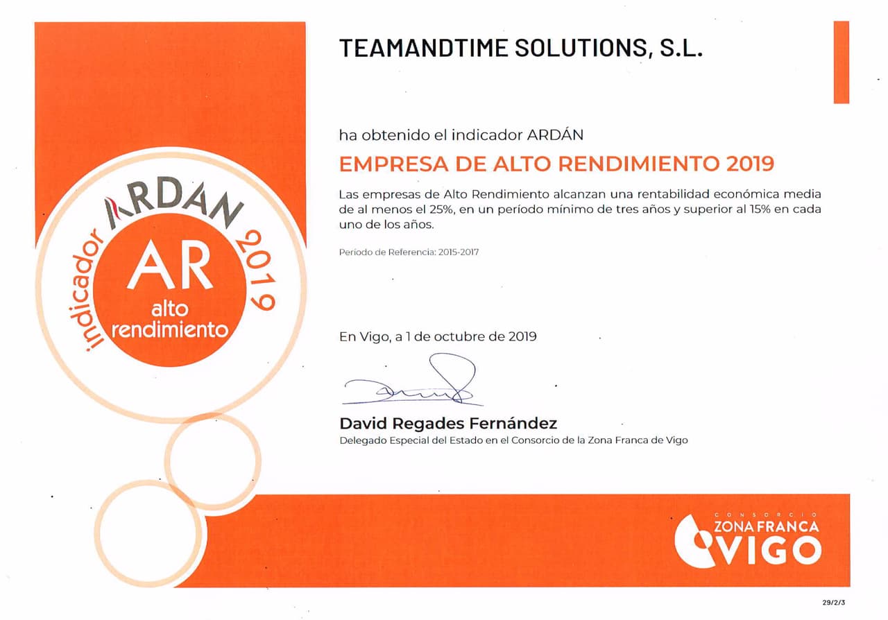 Certificados Team&Time